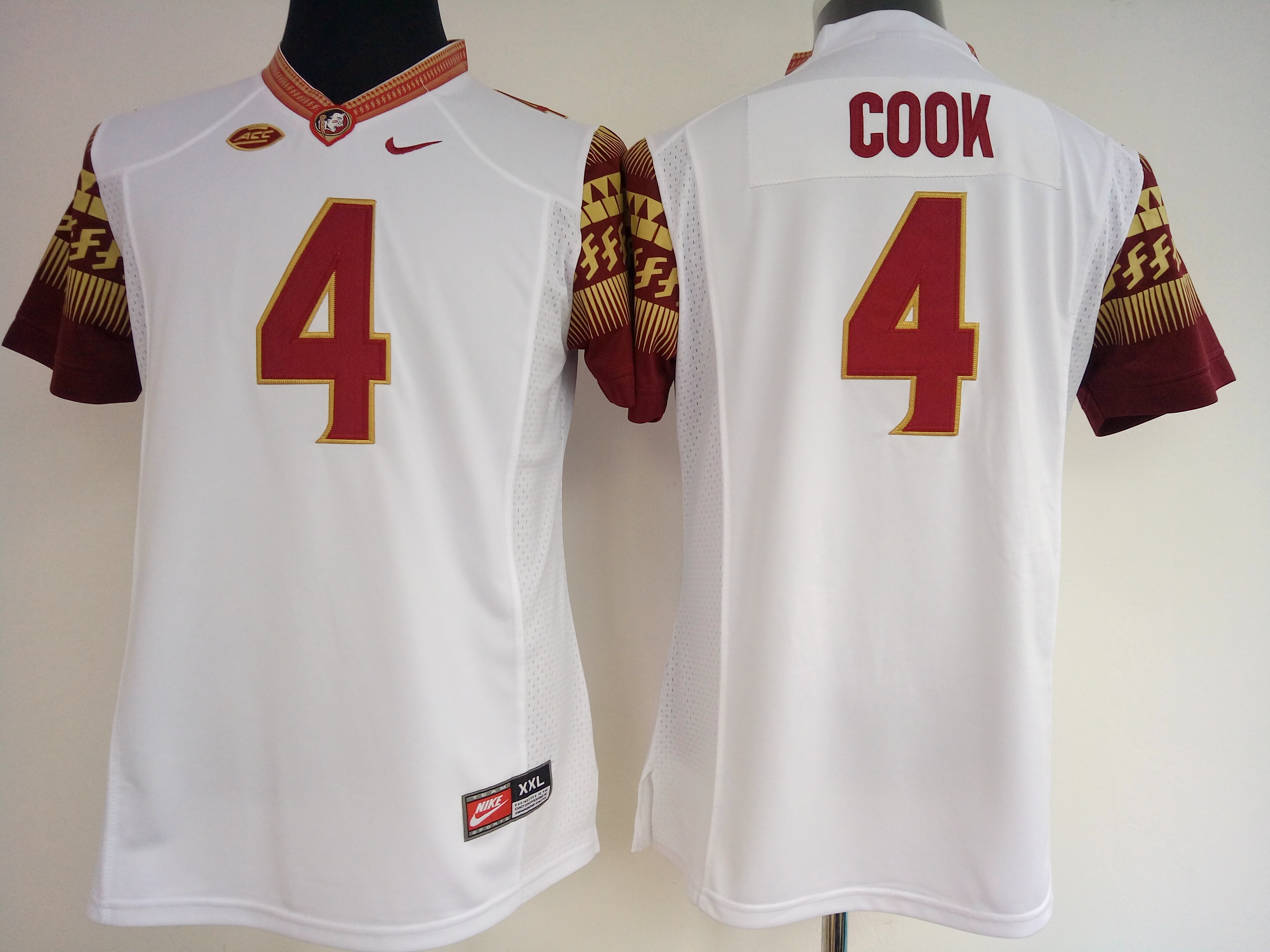 NCAA Womens Florida State Seminoles White 4 cook jerseys